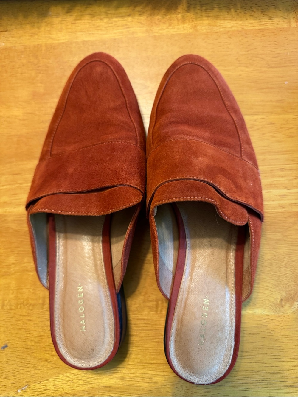 Halogen Women’s Suede Slip-On Loafers in Rust